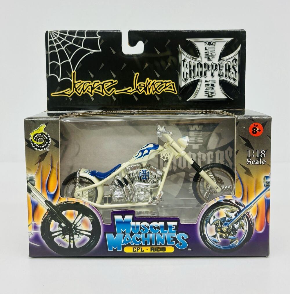 Muscle Machines 1:18 CFL Rigid White Jesse James West Coast Choppers Sealed